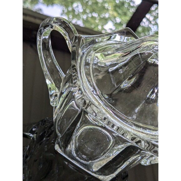 Old Williamsburg Sugar Bowl Dish Clear by IMPERIAL GLASS-OHIO Double Handles - Picture 12 of 16